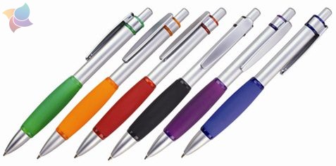 Colour Grip Silver Metal Pens