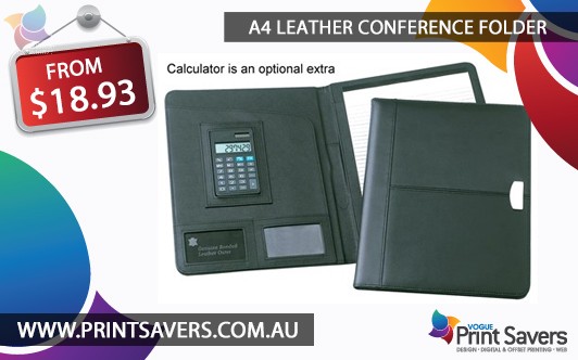 A4 Leather Conference Folder
