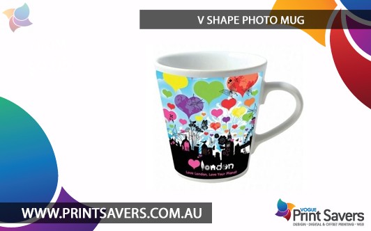 V Shape Photo Mug